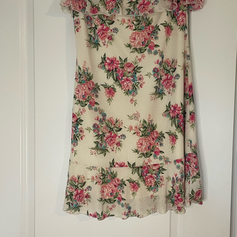 Floral Print Cream Skirt